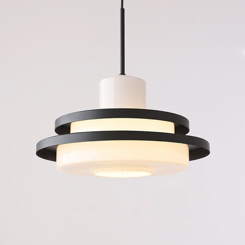 Glaspendel med ækvatorform – vintage bauhaus hængelampe