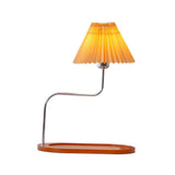 Bordlampe i massivt træ med paraplyform – retro
