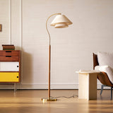 Gulvlampe i stof med dobbelt skærm – moderne standerlampe på 155 cm