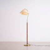 Gulvlampe i stof med dobbelt skærm – moderne standerlampe på 155 cm