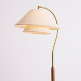 Gulvlampe i stof med dobbelt skærm – moderne standerlampe på 155 cm