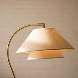 Gulvlampe i stof med dobbelt skærm – moderne standerlampe på 155 cm