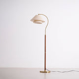 Gulvlampe i stof med dobbelt skærm – moderne standerlampe på 155 cm