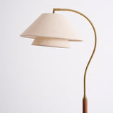 Gulvlampe i stof med dobbelt skærm – moderne standerlampe på 155 cm