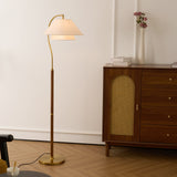 Gulvlampe i stof med dobbelt skærm – moderne standerlampe på 155 cm