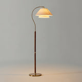 Gulvlampe i stof med dobbelt skærm – moderne standerlampe på 155 cm