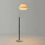 Gulvlampe i stof med dobbelt skærm – moderne standerlampe på 155 cm
