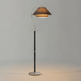 Gulvlampe i stof med dobbelt skærm – moderne standerlampe på 155 cm