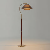 Gulvlampe i stof med dobbelt skærm – moderne standerlampe på 155 cm