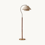 Gulvlampe i stof med dobbelt skærm – moderne standerlampe på 155 cm