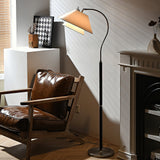 Gulvlampe i stof med dobbelt skærm – moderne standerlampe på 155 cm