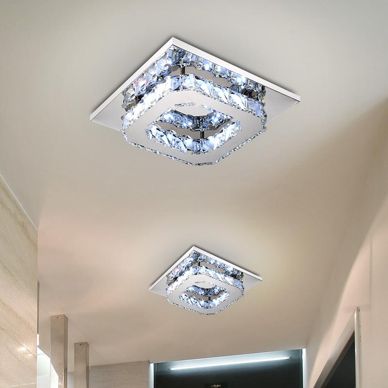 Loftlampe i krystal & stål – Bodil | Integreret LED