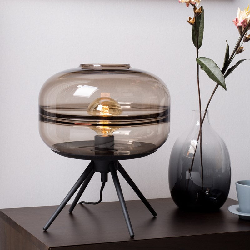 Designer-bordlampe med glasskærm – moderne