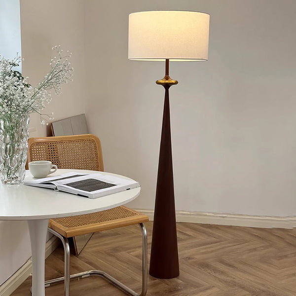 Gulvlampe i stof – japansk enkel standerlampe