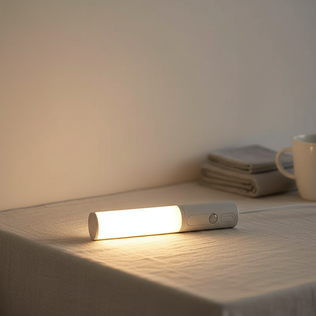 Natlampe med bevægelsessensor – genopladelig lampe med tre lysfarver
