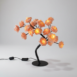 Bordlampe med rosenmotiv – dekorativ trælampe i otte farver