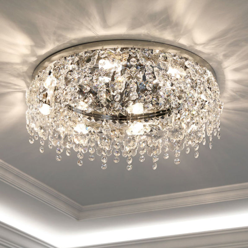 Loftlampe i krom med krystal – plafondlampe