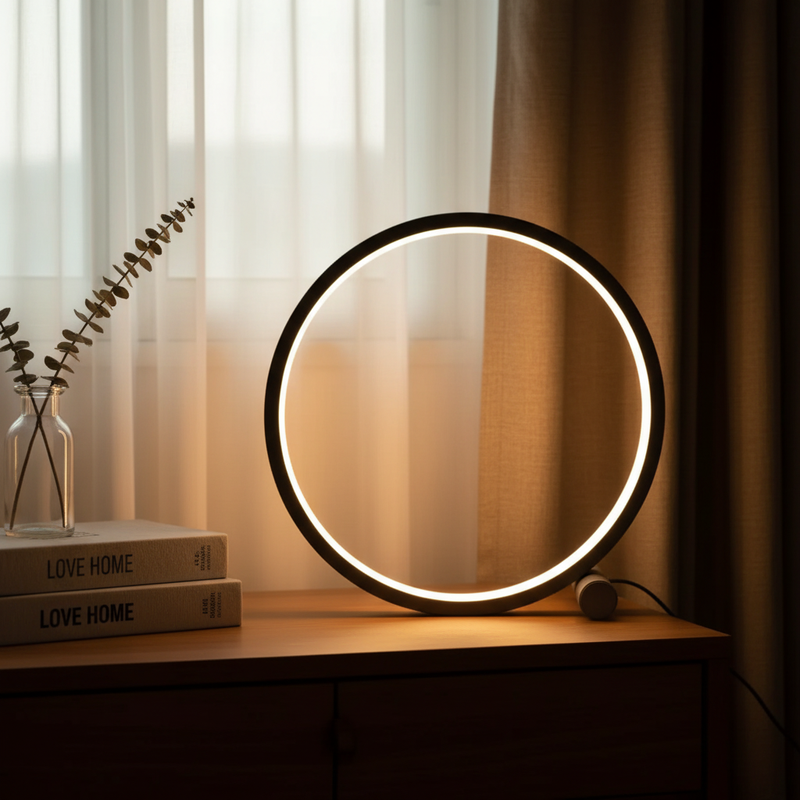 Bordlampe med rund form – minimalistisk dæmpbar bordbelysning
