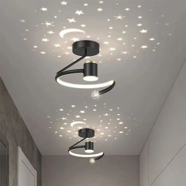 LED-loftlampe med stjernehimmel – moderne loftbelysning til børneværelset