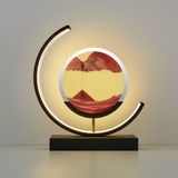 Bordlampe med sandkunst – drejelig dekorationslampe i akryl