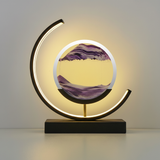Bordlampe med sandkunst – drejelig dekorationslampe i akryl