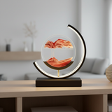 Bordlampe med sandkunst – drejelig dekorationslampe i akryl