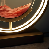 Bordlampe med sandkunst – drejelig dekorationslampe i akryl