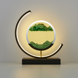 Bordlampe med sandkunst – drejelig dekorationslampe i akryl