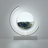 Bordlampe med sandkunst – drejelig dekorationslampe i akryl