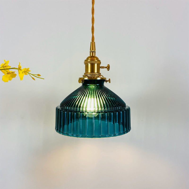 Pendel med glasskærm – vintage hængelampe