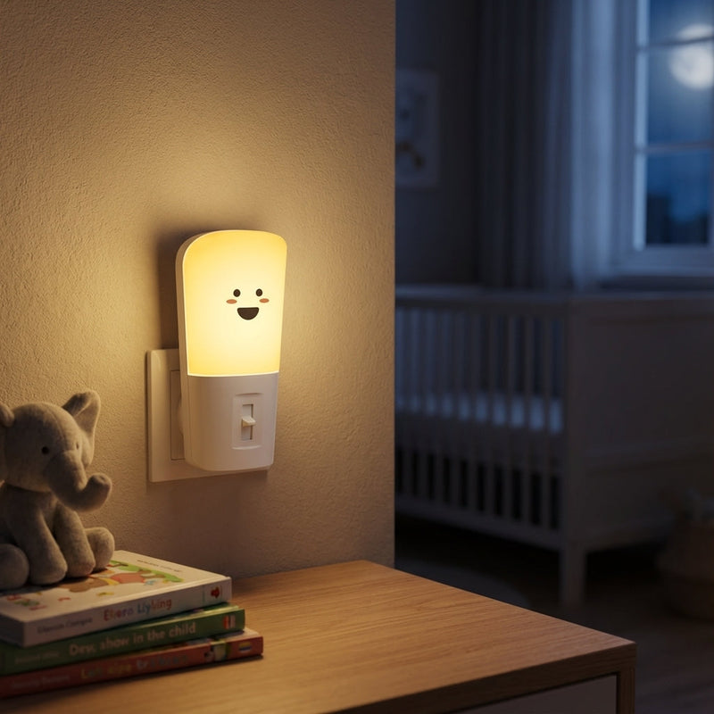 Natlampe til stikkontakten – dæmpbar lampe med skumringssensor