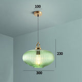 Glaspendel med lanterneform – retro grøn hængelampe