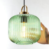 Glaspendel med lanterneform – retro grøn hængelampe