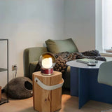 Bordlampe i glas – moderne rund