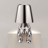 Bordlampe med figurmotiv – genopladelig stemningslampe i guld og sølv