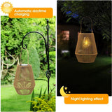 Lanterne i rattan – solcellelampe til haven med skumringssensor