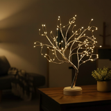 Bordlampe med bøjelige grene – dekorativ trælampe med varmt lys
