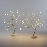Bordlampe med bøjelige grene – dekorativ trælampe med varmt lys