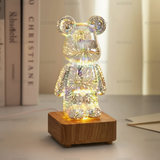 Natlampe formet som en bjørn – USB-lampe med projektionseffekt