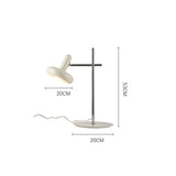 Bordlampe i hvidt glas med skiveform – moderne