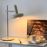 Bordlampe i hvidt glas med skiveform – moderne