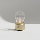 Bordlampe i glas – trådløs vintage bordbelysning i guld og sort