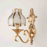 Midcentury væglampe i guld