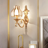 Midcentury væglampe i guld