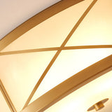 Loftlampe med tromleskærm i geometrisk glas – antik loftbelysning