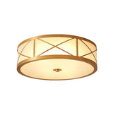 Loftlampe med tromleskærm i geometrisk glas – antik loftbelysning