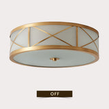 Loftlampe med tromleskærm i geometrisk glas – antik loftbelysning