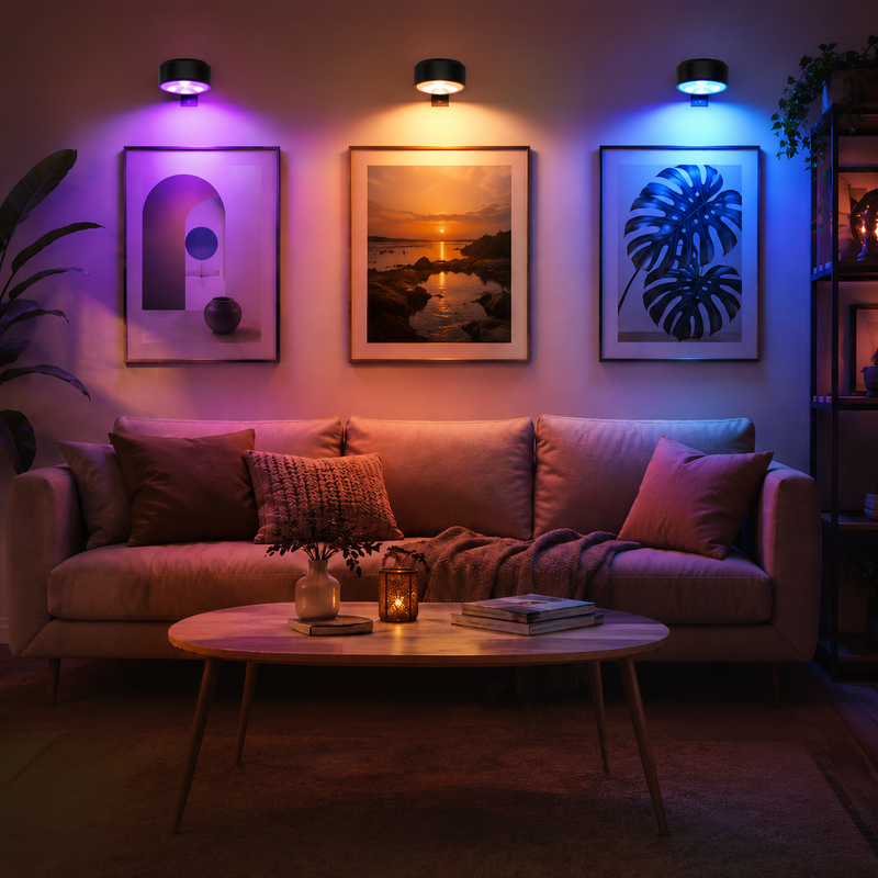 LED-billedlampe med fjernbetjening – trådløs vægbelysning (3 stk.)