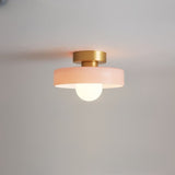 Loftlampe i glas og kobber – dæmpbar bauhaus plafond med 3-farveskift