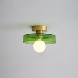 Loftlampe i glas og kobber – dæmpbar bauhaus plafond med 3-farveskift